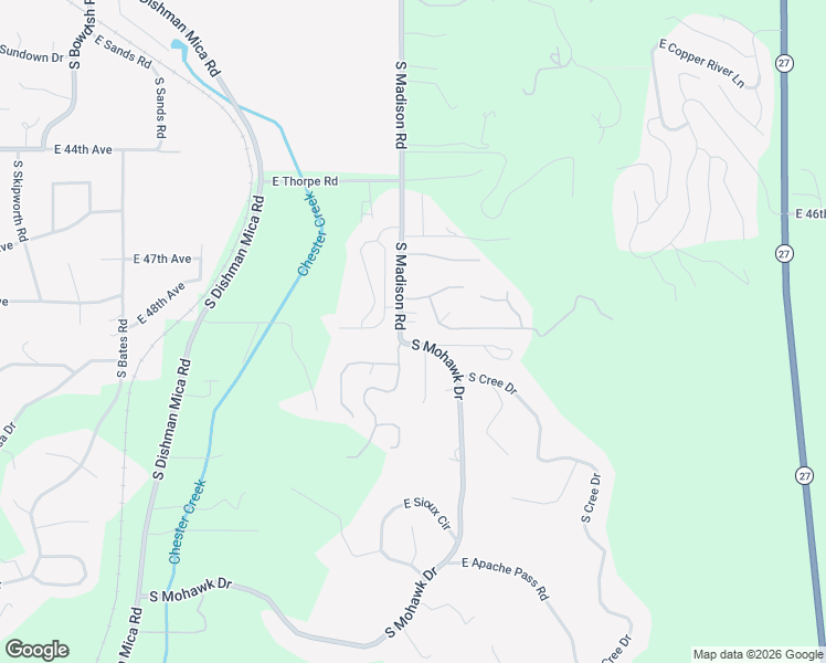 map of restaurants, bars, coffee shops, grocery stores, and more near 4821 South Madison Road in Spokane Valley