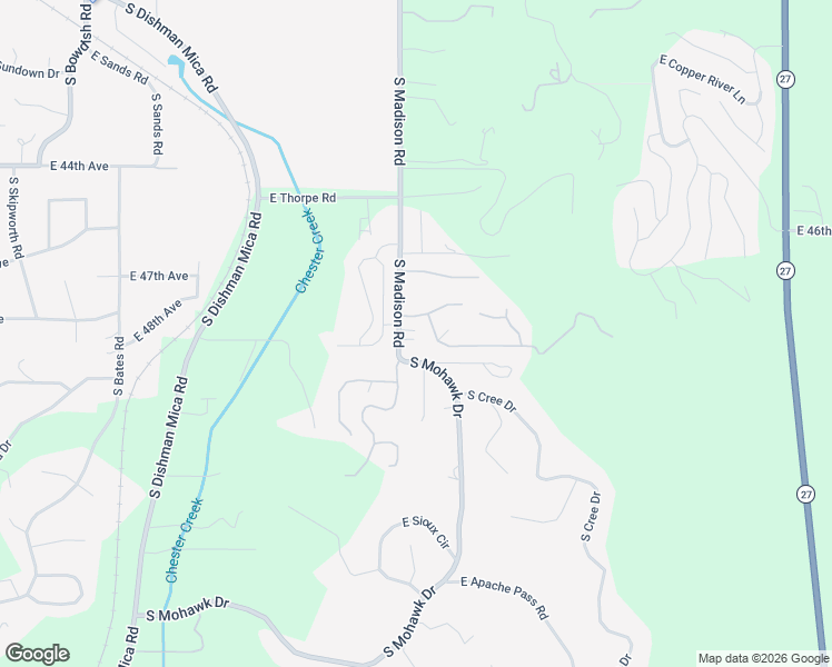 map of restaurants, bars, coffee shops, grocery stores, and more near 4821 South Madison Road in Spokane Valley