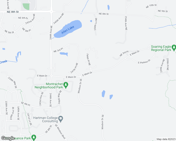 map of restaurants, bars, coffee shops, grocery stores, and more near 24861 Northeast 1st Place in Sammamish