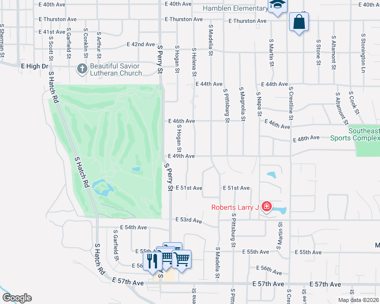 map of restaurants, bars, coffee shops, grocery stores, and more near 4808 South Helena Street in Spokane
