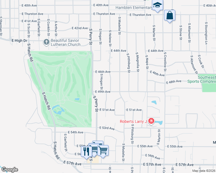 map of restaurants, bars, coffee shops, grocery stores, and more near 4808 S Helena St in Spokane