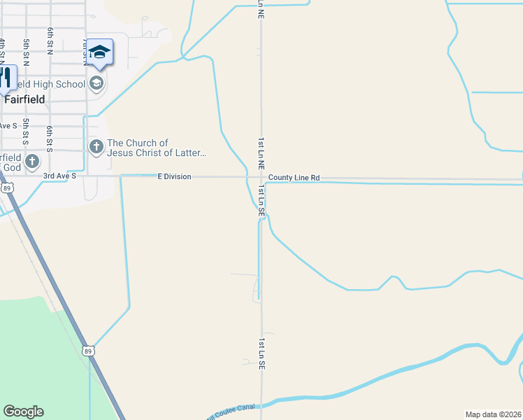 map of restaurants, bars, coffee shops, grocery stores, and more near 6 1st Lane Southeast in Fairfield