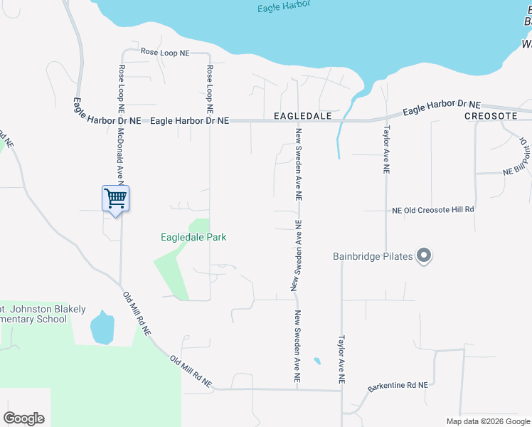 map of restaurants, bars, coffee shops, grocery stores, and more near 5199 New Sweden Road Northeast in Bainbridge Island
