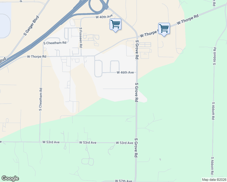 map of restaurants, bars, coffee shops, grocery stores, and more near 6219 West 48th Avenue in Spokane