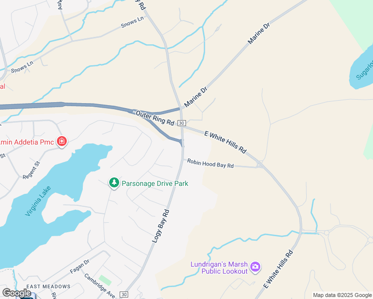 map of restaurants, bars, coffee shops, grocery stores, and more near 496 Logy Bay Road in St. John's