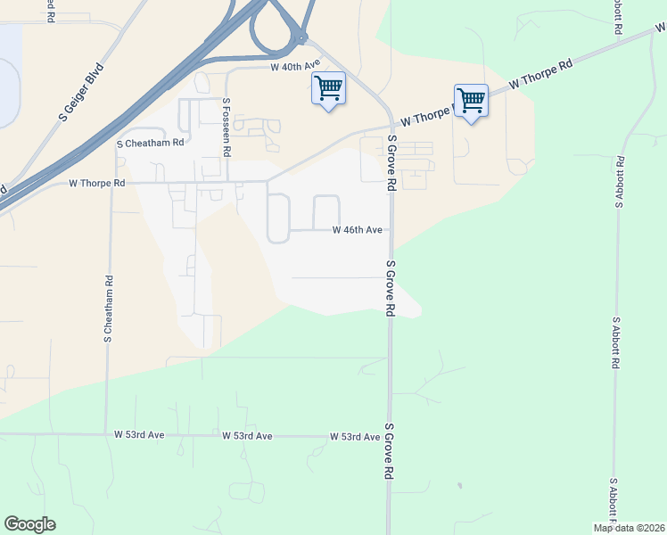 map of restaurants, bars, coffee shops, grocery stores, and more near 6220 West 48th Avenue in Spokane