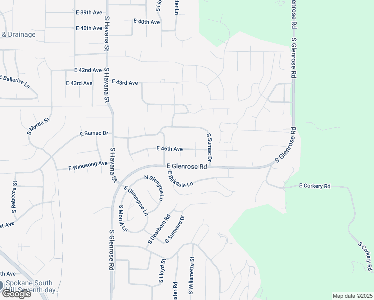 map of restaurants, bars, coffee shops, grocery stores, and more near 4513 South Custer Court in Spokane