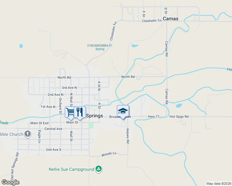 map of restaurants, bars, coffee shops, grocery stores, and more near 3rd Avenue in Hot Springs