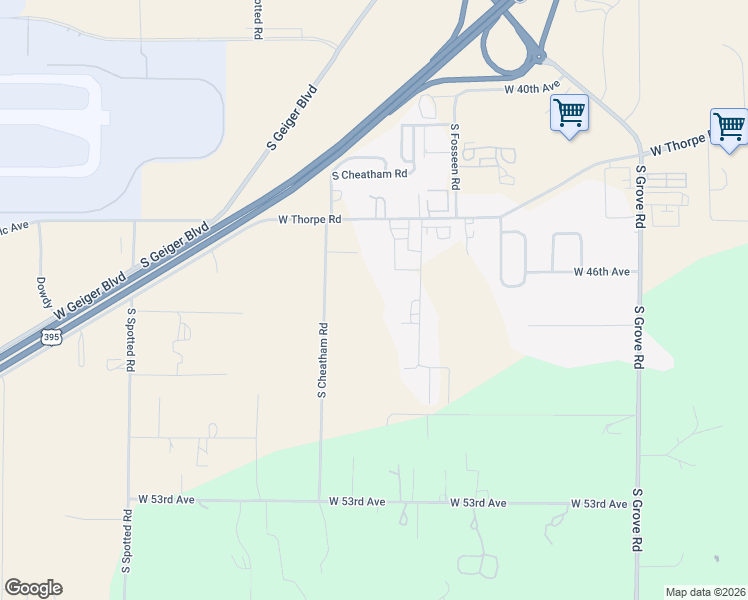 map of restaurants, bars, coffee shops, grocery stores, and more near 4616 South Ben Franklin Lane in Spokane