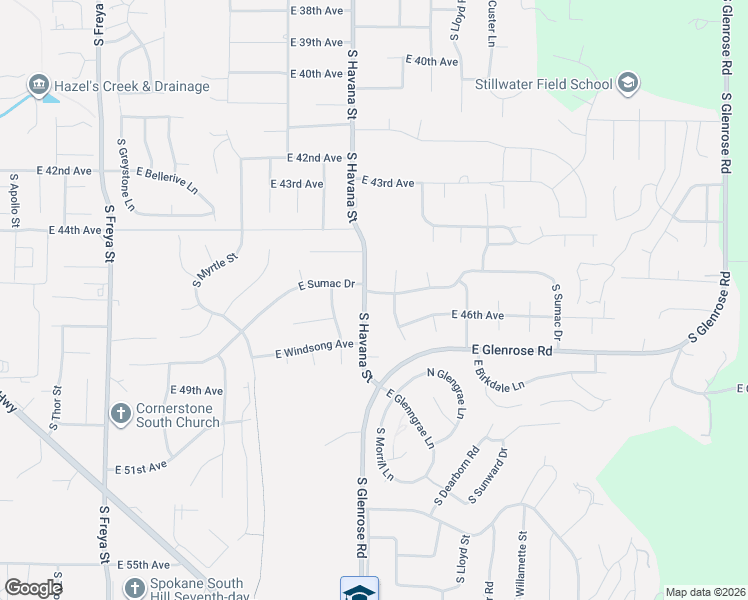 map of restaurants, bars, coffee shops, grocery stores, and more near 4509 South Havana Street in Spokane