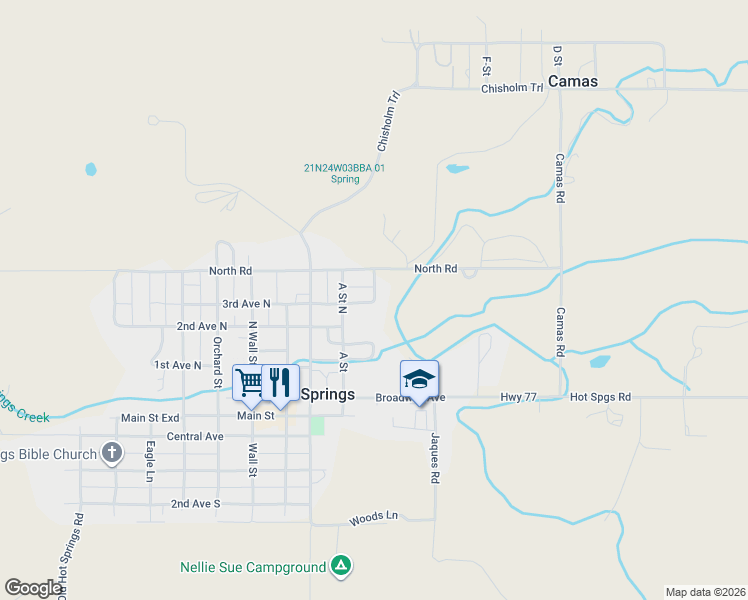 map of restaurants, bars, coffee shops, grocery stores, and more near 3rd Avenue in Hot Springs