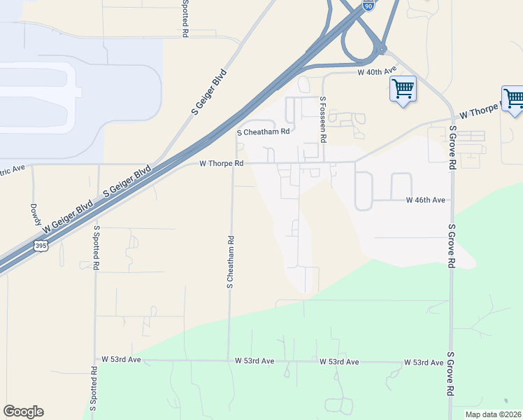 map of restaurants, bars, coffee shops, grocery stores, and more near 4616 South Ben Franklin Lane in Spokane