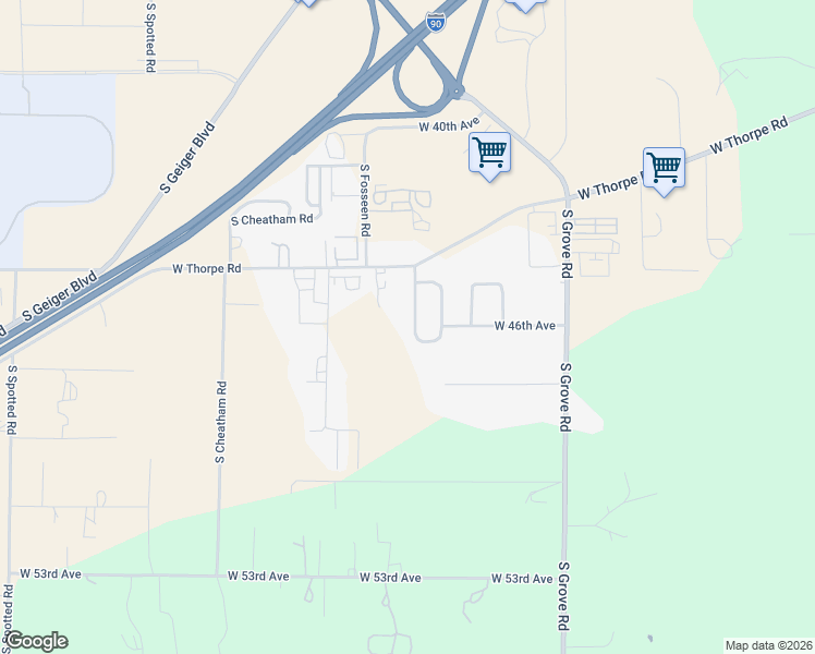 map of restaurants, bars, coffee shops, grocery stores, and more near 4421 South Carnation Road in Spokane