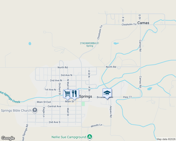 map of restaurants, bars, coffee shops, grocery stores, and more near 150-198 N Rd in Hot Springs