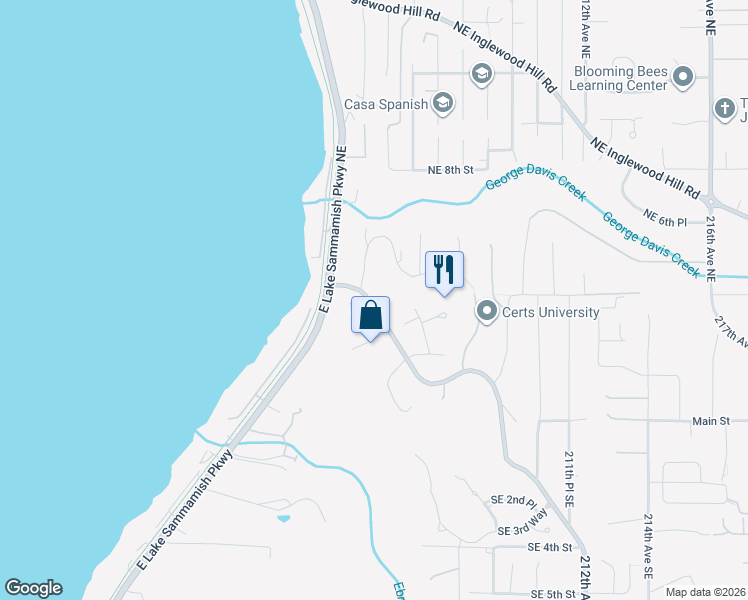map of restaurants, bars, coffee shops, grocery stores, and more near 332 Louis Thompson Road Northeast in Sammamish