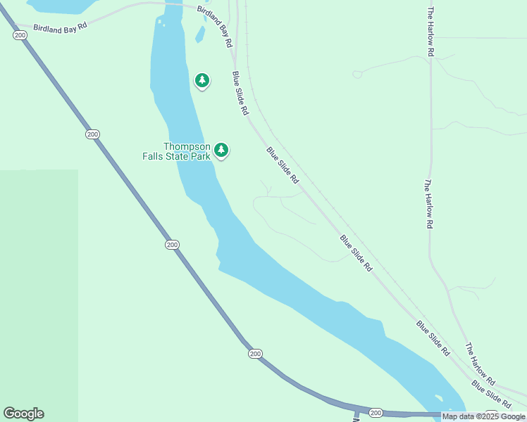map of restaurants, bars, coffee shops, grocery stores, and more near 32 Shoreline Drive in Thompson Falls
