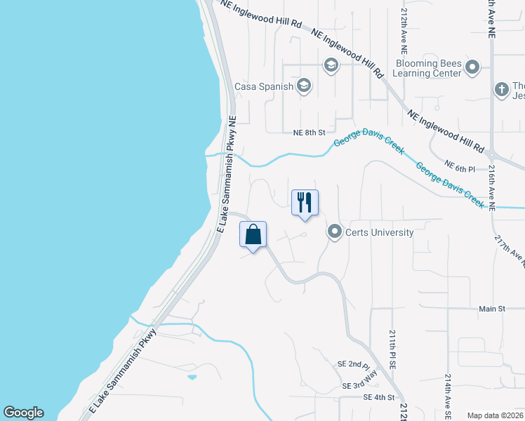 map of restaurants, bars, coffee shops, grocery stores, and more near 332 Louis Thompson Road Northeast in Sammamish