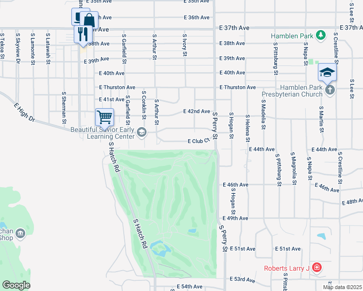 map of restaurants, bars, coffee shops, grocery stores, and more near 1131 East Club Court in Spokane
