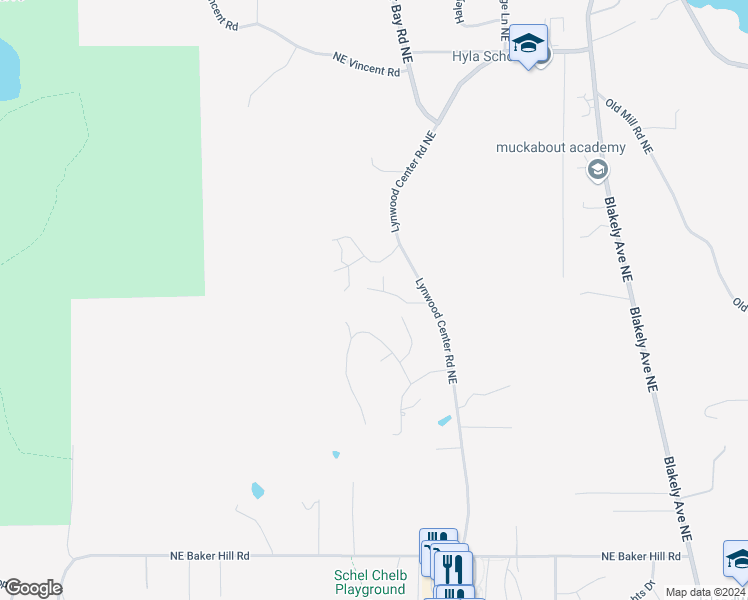 map of restaurants, bars, coffee shops, grocery stores, and more near 7541 Northeast Jade Lane in Bainbridge Island