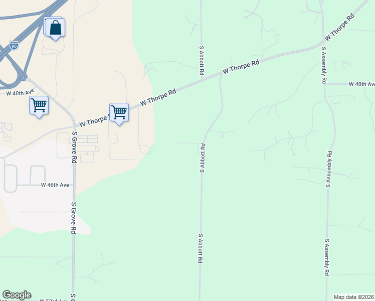 map of restaurants, bars, coffee shops, grocery stores, and more near 4328 South Abbott Road in Spokane