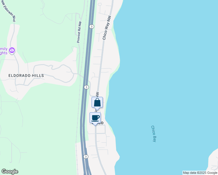 map of restaurants, bars, coffee shops, grocery stores, and more near 5688 Chico Way Northwest in Bremerton