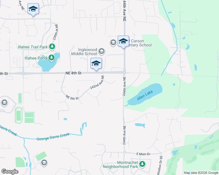 map of restaurants, bars, coffee shops, grocery stores, and more near 24243 Northeast 5th Place in Sammamish