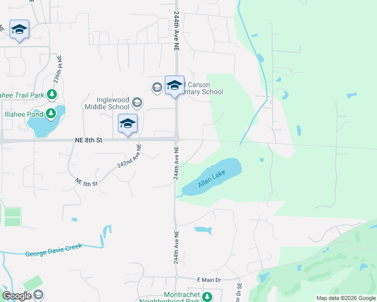 map of restaurants, bars, coffee shops, grocery stores, and more near 703 245th Place Northeast in Redmond