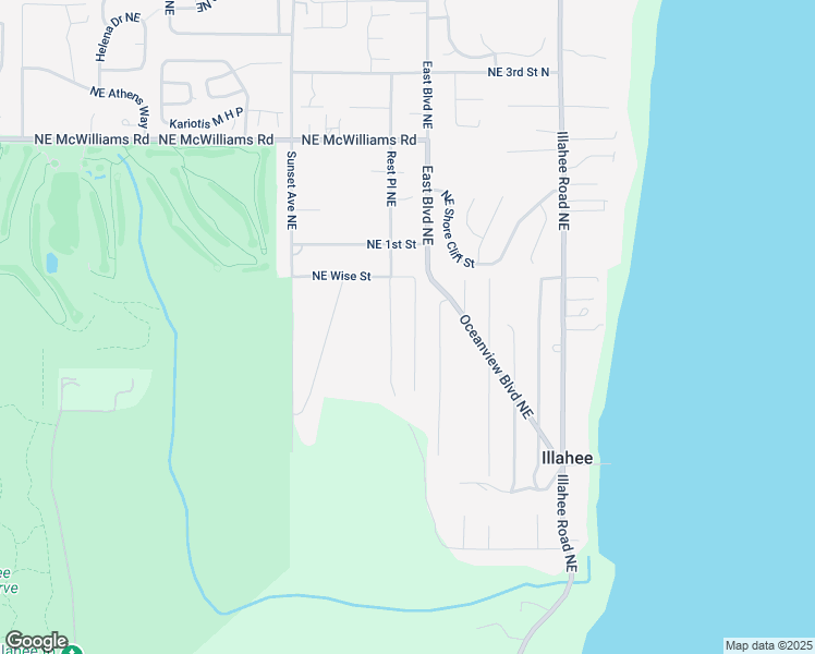 map of restaurants, bars, coffee shops, grocery stores, and more near 5830 Olive Avenue Northeast in Bremerton
