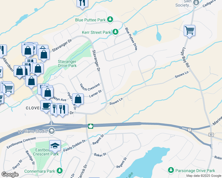 map of restaurants, bars, coffee shops, grocery stores, and more near 9 Gallipoli Street in St. John's