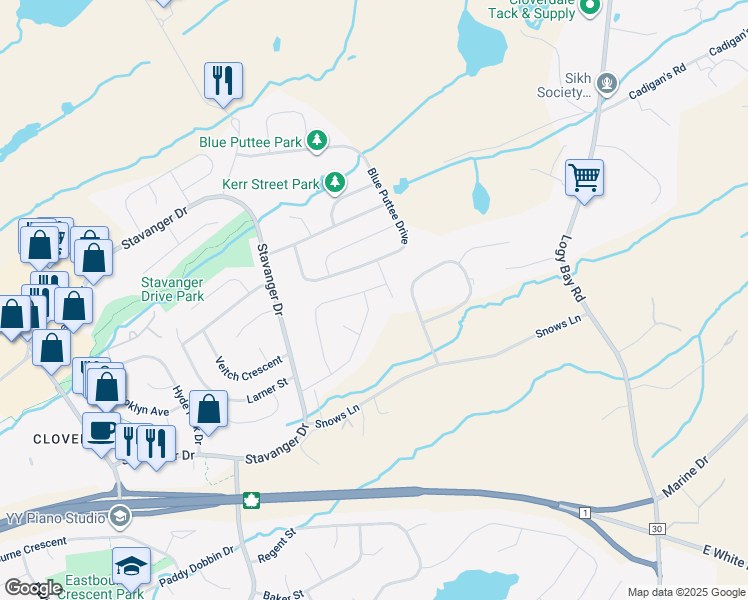 map of restaurants, bars, coffee shops, grocery stores, and more near 52 Gallipoli Street in St. John's