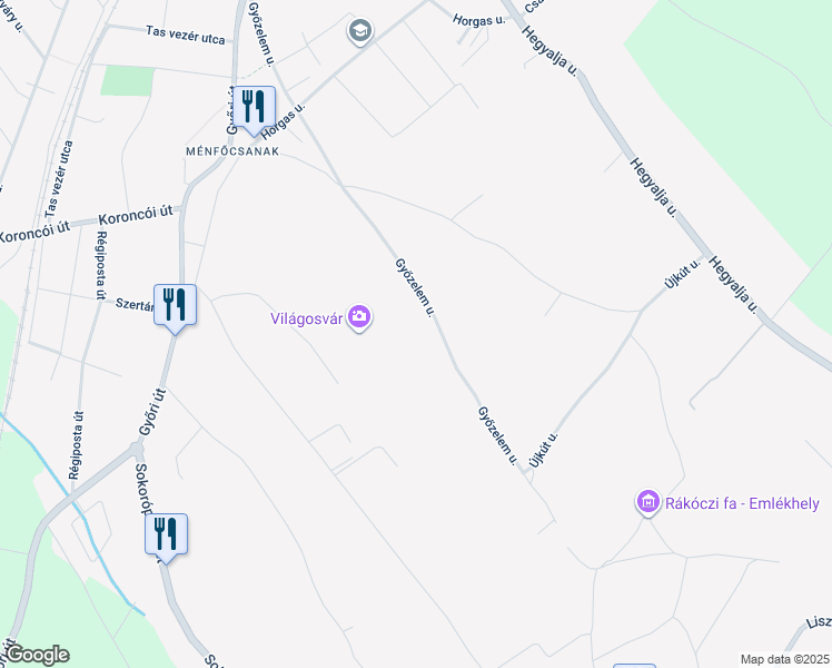 map of restaurants, bars, coffee shops, grocery stores, and more near in Győr