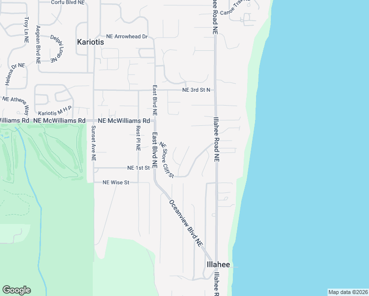 map of restaurants, bars, coffee shops, grocery stores, and more near 6133 Regatta Place Northeast in Bremerton