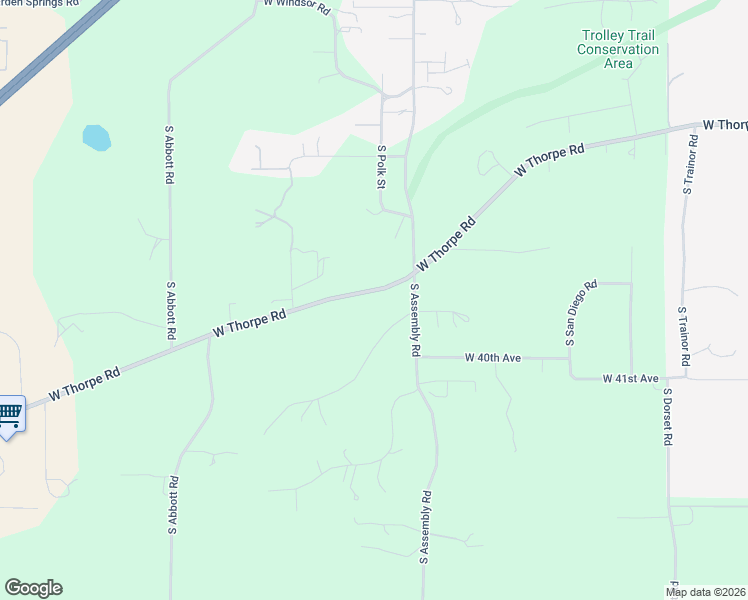 map of restaurants, bars, coffee shops, grocery stores, and more near 4410 West Thorpe Road in Spokane