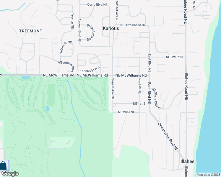 map of restaurants, bars, coffee shops, grocery stores, and more near 6301 Sunset Avenue Northeast in Bremerton