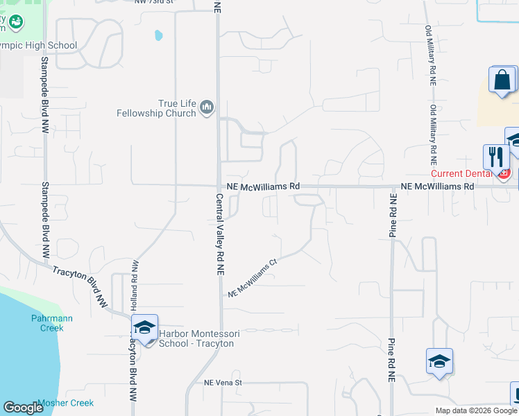 map of restaurants, bars, coffee shops, grocery stores, and more near 6314 Hamma Hamma Lane Northeast in Bremerton