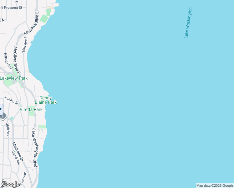 map of restaurants, bars, coffee shops, grocery stores, and more near 4000 E Denny Blaine Pl in Seattle