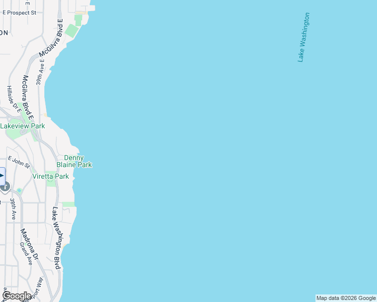 map of restaurants, bars, coffee shops, grocery stores, and more near 4000 E Denny Blaine Pl in Seattle