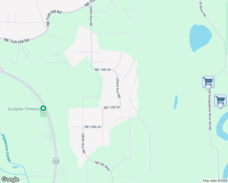 map of restaurants, bars, coffee shops, grocery stores, and more near 1247 293rd Avenue Northeast in Carnation