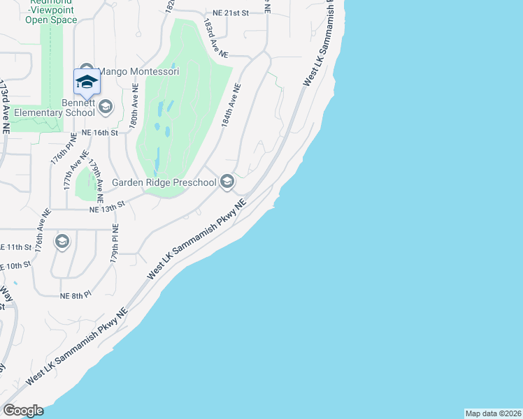 map of restaurants, bars, coffee shops, grocery stores, and more near 1228 West Lake Sammamish Parkway Northeast in Bellevue