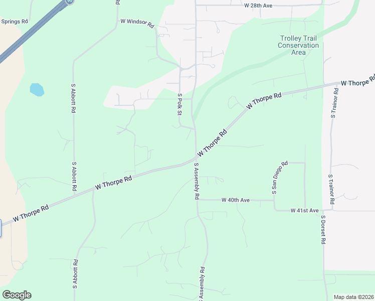 map of restaurants, bars, coffee shops, grocery stores, and more near 4410 West Thorpe Road in Spokane
