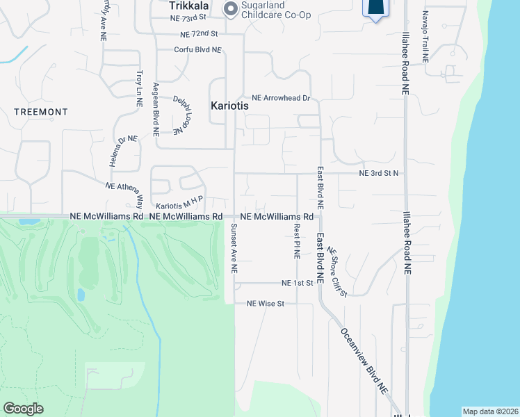 map of restaurants, bars, coffee shops, grocery stores, and more near 6501 Rest Place Northeast in Bremerton
