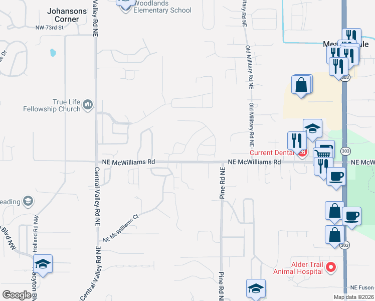 map of restaurants, bars, coffee shops, grocery stores, and more near 6459 Yorktown Place Northeast in Bremerton