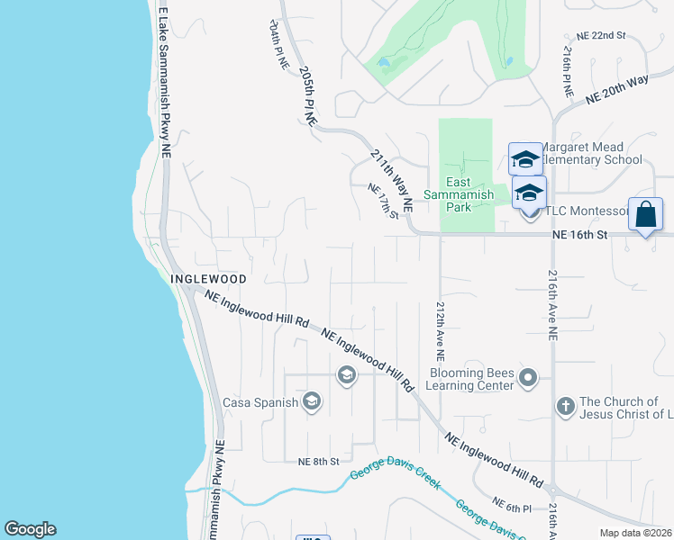 map of restaurants, bars, coffee shops, grocery stores, and more near 1508 208th Avenue Northeast in Sammamish