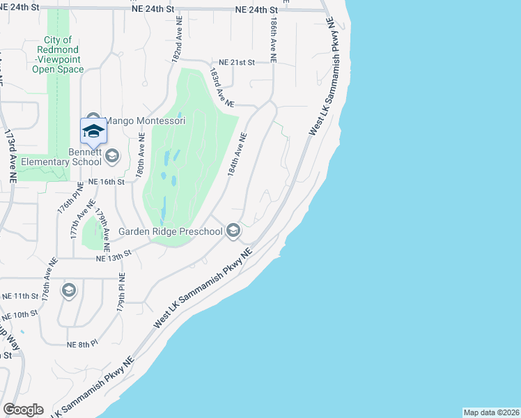 map of restaurants, bars, coffee shops, grocery stores, and more near 1415 187th Avenue Northeast in Bellevue