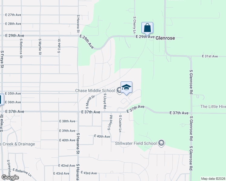 map of restaurants, bars, coffee shops, grocery stores, and more near 3418 South Morrill Drive in Spokane