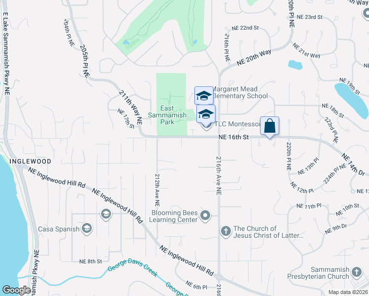 map of restaurants, bars, coffee shops, grocery stores, and more near 1556 213th Court Northeast in Sammamish