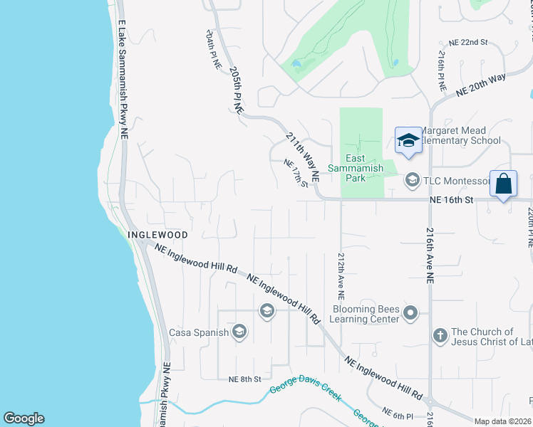 map of restaurants, bars, coffee shops, grocery stores, and more near 1548 209th Avenue Northeast in Sammamish