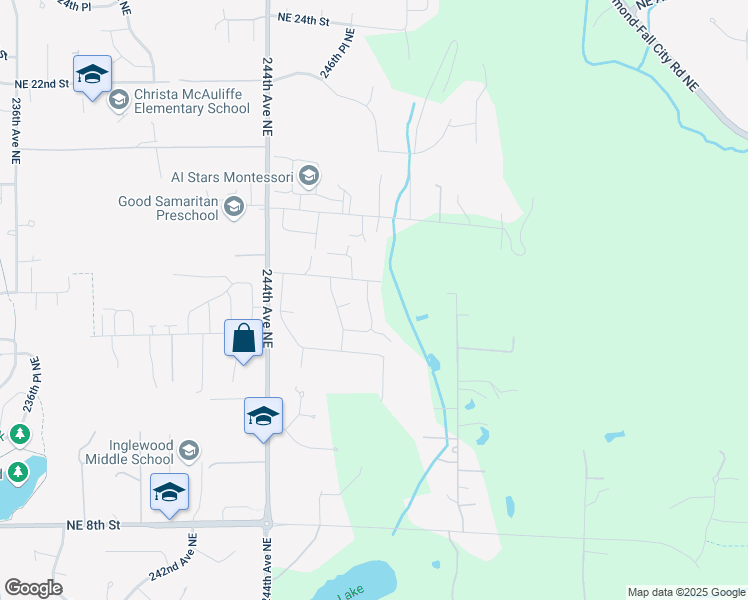 map of restaurants, bars, coffee shops, grocery stores, and more near 1533 247th Avenue Northeast in Sammamish
