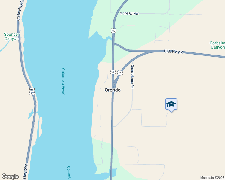 map of restaurants, bars, coffee shops, grocery stores, and more near in Orondo