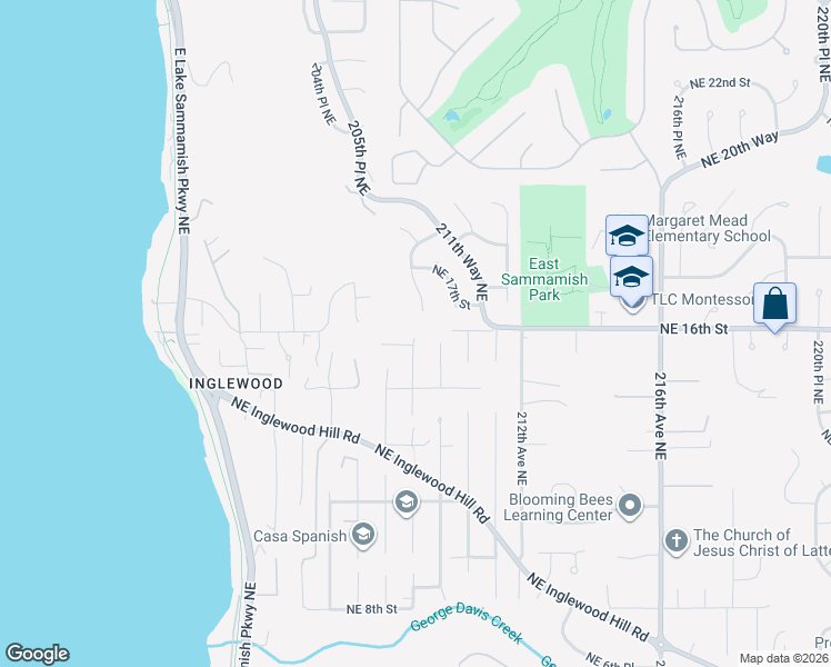 map of restaurants, bars, coffee shops, grocery stores, and more near 1548 209th Avenue Northeast in Sammamish